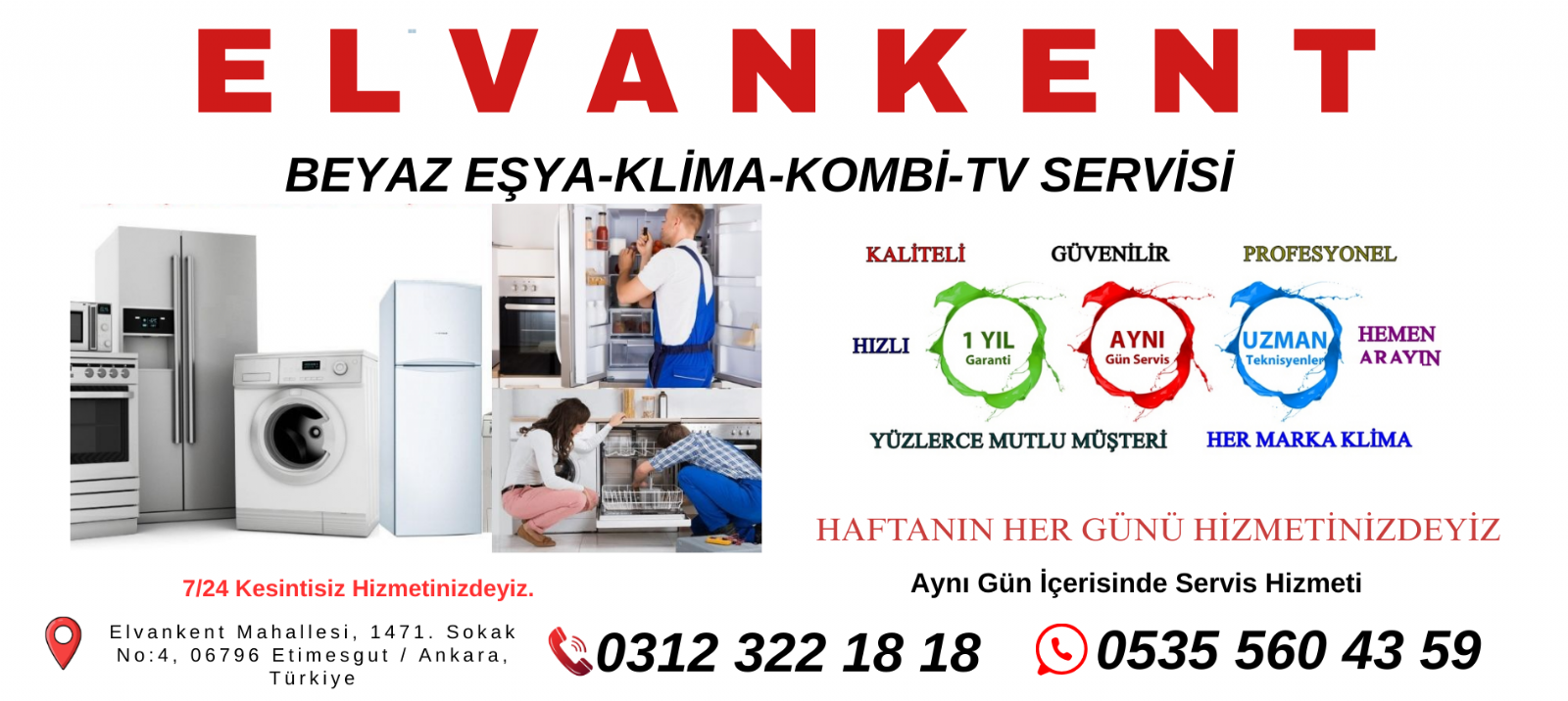ELVANKENT Beyaz Eşya Servisi